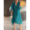 Rosafah | Elegancka Midi Sukienka Chiffonowa dla Kobiet