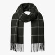 Szymon | Męski zimowy szalik w kratę z dzianiny Szaliki Warschau Fashion Czarny 30x190CM