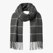 Szymon | Męski zimowy szalik w kratę z dzianiny Szaliki Warschau Fashion Szary 30x190CM