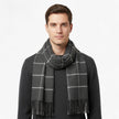 Szymon | Męski zimowy szalik w kratę z dzianiny Szaliki Warschau Fashion
