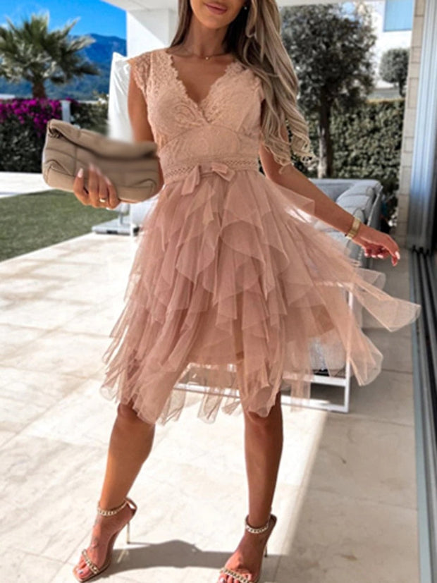 Shiena | Bezrękawowa sukienka koktajlowa dla kobiet | Doskonała na imprezy Women's Dresses Warschau Fashion Różowy S