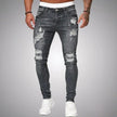 Jensen | Męskie Spodnie Slim Fit z Przetarciami | Luźny Krój