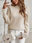 Sophie | Elegancki sweter damski z koronkowym detalem i okrągłym dekoltem Warschau Fashion