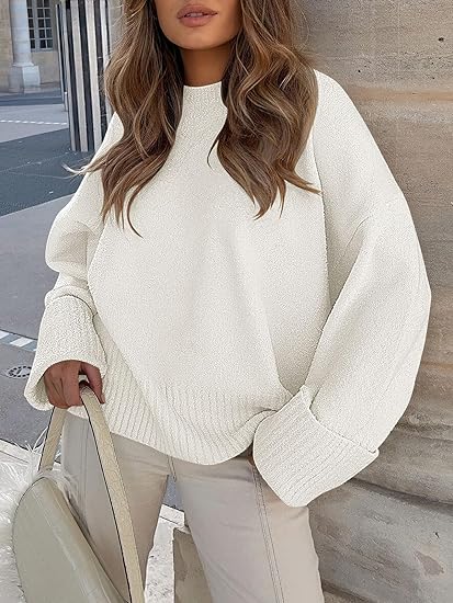 Sweter z Długim Rękawem i Okrągłym Wycięciem Hoodies & Sweatshirts Warschau Fashion