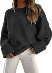 Sweter z Długim Rękawem i Okrągłym Wycięciem Hoodies & Sweatshirts Warschau Fashion Czarny S