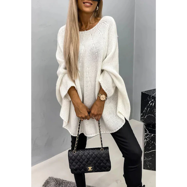 Sweter damski Valerie | Oversize | Relaxed Fit Women Sweater Warschau Fashion Biały S/M