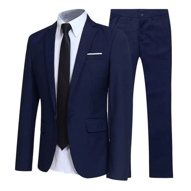 Elegancki dwuczęściowy garnitur weselny dla mężczyzn Men Set Warschau Fashion Granatowy 3XS