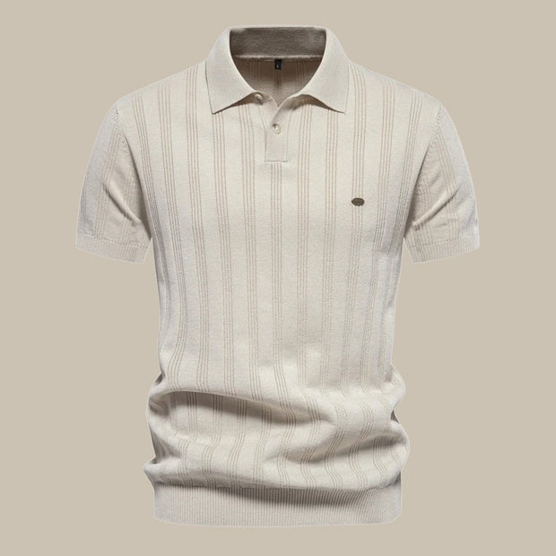 Finn | Elegancki polo MerinoStyle z krótkim rękawem Heren T-shirts & polo's | modern Warschau Fashion Beżowy S