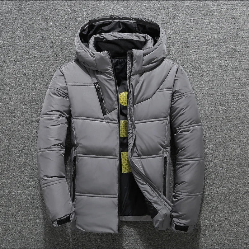 Wulfin | Męska zimowa kurtka puchowa Men Jackets Warschau Fashion Jasnoszary S