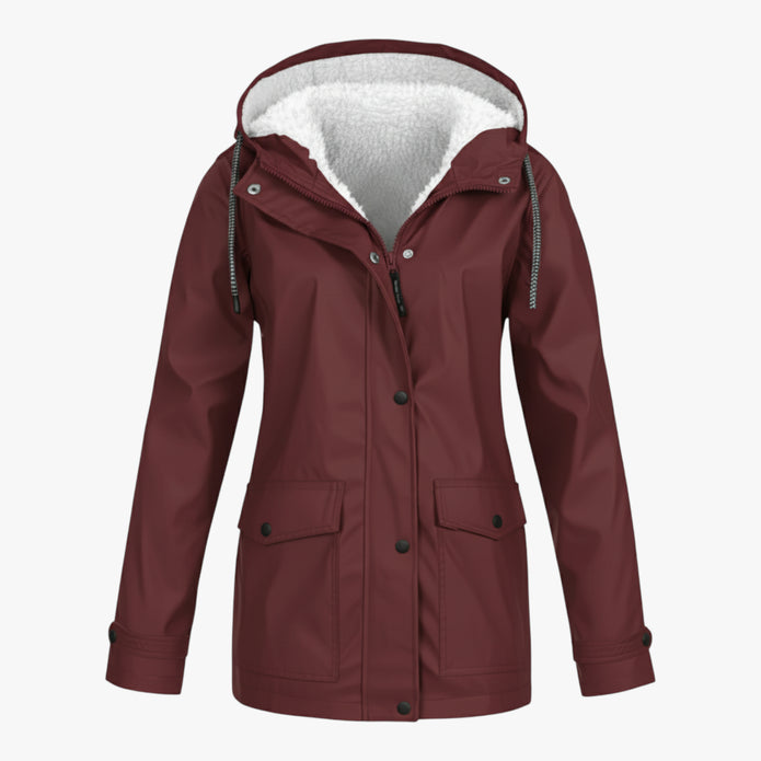 Bertha | Damska Kurtka z Kapturem Wodoodporna i Wiatroszczelna Kurtki damskie Warschau Fashion Bordowy S