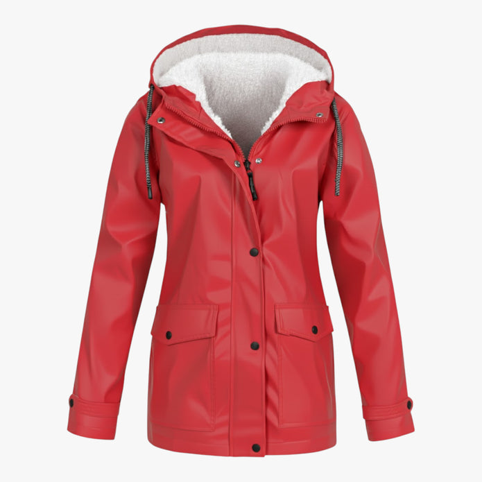Bertha | Damska Kurtka z Kapturem Wodoodporna i Wiatroszczelna Kurtki damskie Warschau Fashion Czerwony S