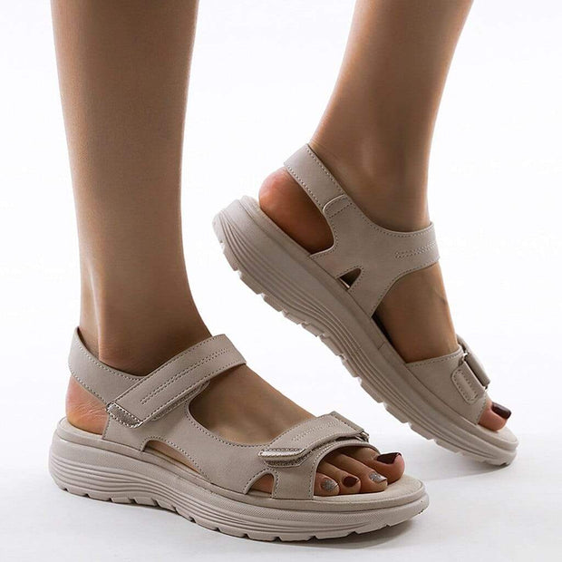 Sandały Damskie z Regulowanymi Paskami Sandals Women Warschau Fashion Beżowy 36