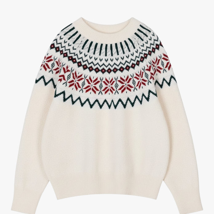 Agnieszka | Damski Sweter Dzianinowy Swetry Warschau Fashion Kremowy Biały S