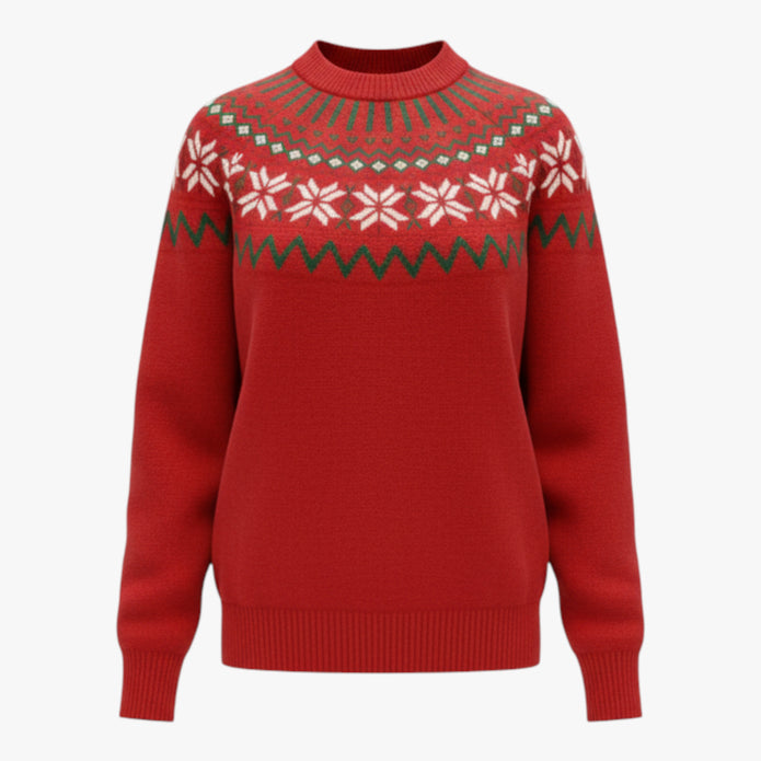 Agnieszka | Damski Sweter Dzianinowy Swetry Warschau Fashion Czerwony S