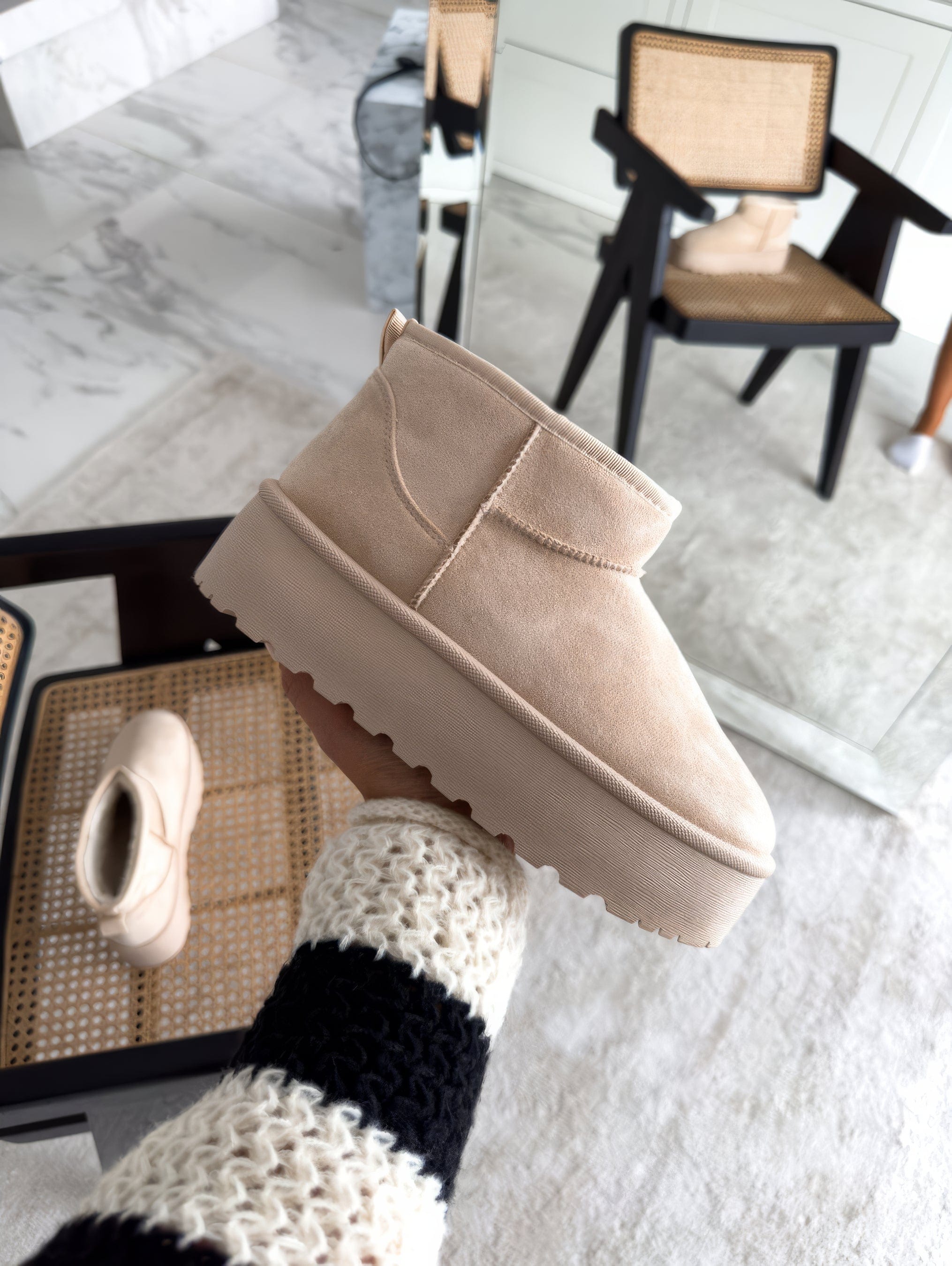 Snuggs | Damskie Wygodne Botki - Ciepłe i Stylowe Warschau Fashion Beżowy 36