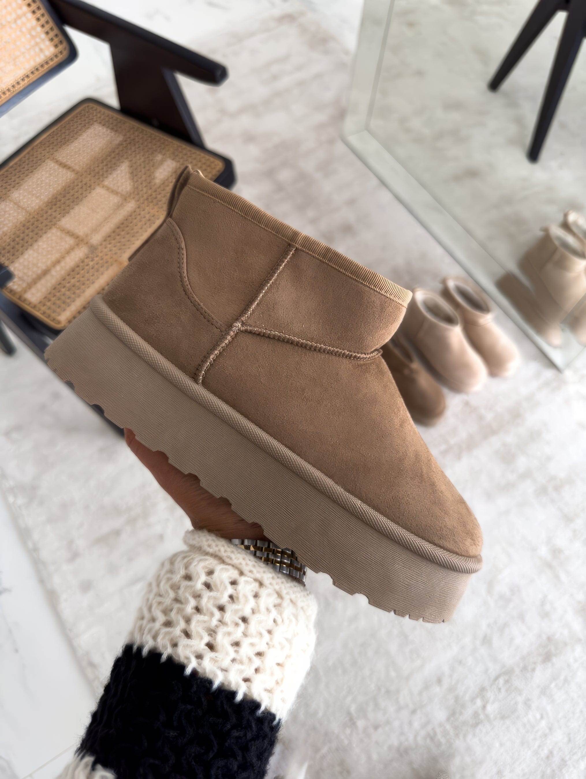 Snuggs | Damskie Wygodne Botki - Ciepłe i Stylowe Warschau Fashion Khaki 36